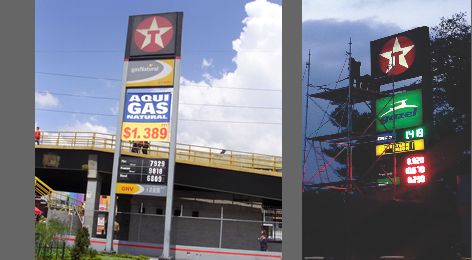 estacion de servicio decorada